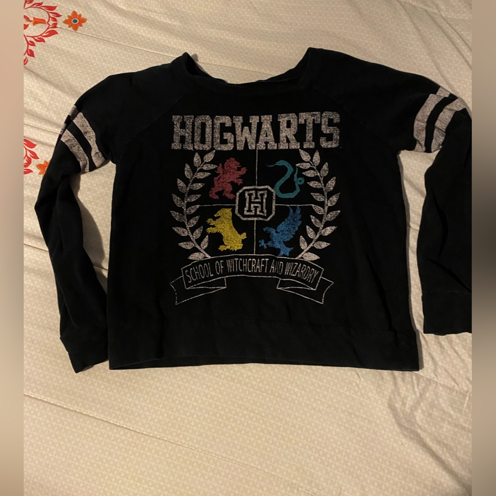 Hogwarts Long Sleeve Crop Top Size Medium